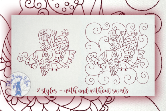 Chicken - Desserts Ready: A Festive Kitchen Embroidery Review
