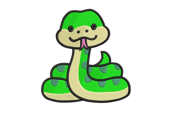 Cute Snake: A Spiraled Gem for Holiday Embroidery