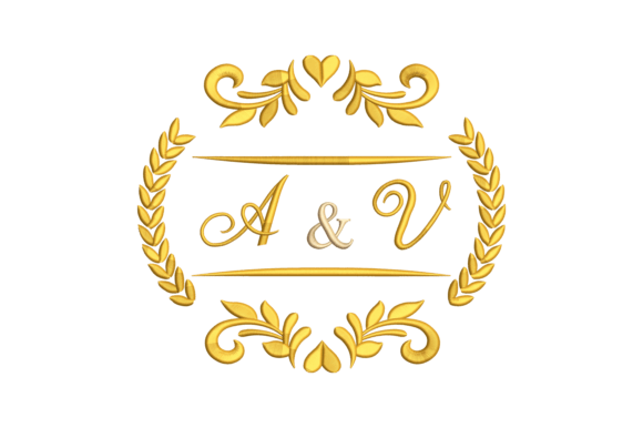 Review: Monogram Letters a and V for Elegant Wedding Projects